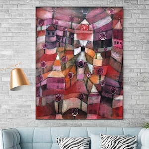 Paul Klee, jardín de rosas, arte mural de Paul Klee, impresión en lienzo de Paul Klee, pintura moderna, impresión artística de Paul Klee, arte de reproducción