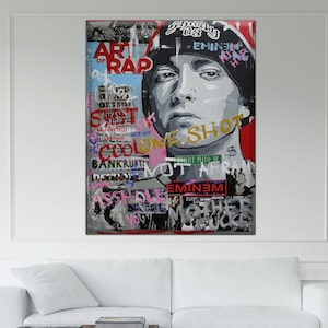 Banksy Eminem, Banksy Eminem WALL ART, Poster musicale di Eminem Banksy, Banksy Wall Art, Street Art su tela di Banksy, Tela di Banksy, Opera d'arte di Banksy