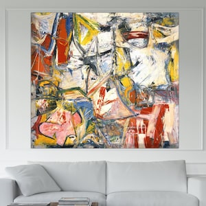 Intercambio, Artes de reproducción de William De Kooning, Arte de pared de De Kooning, Cartel de De Kooning, Decoraciones de lienzo de De Kooning, Arte de lienzo moderno