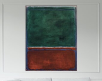 Mark Rothko, zielony i bordowy druk: abstrakcyjna ekspresjonistyczna sztuka w polu kolorów