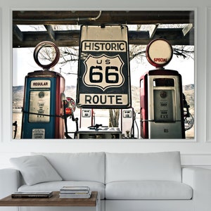 Route 66 Canvas Print: Road Trip Wall Art, Man Cave Decor