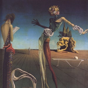 Salvador Dalí, Mujer con cabeza de rosas, Arte mural de Salvador Dalí, Impresión en lienzo de Dalí, Impresión artística de Dalí, Arte de reproducción, Ideas para regalos