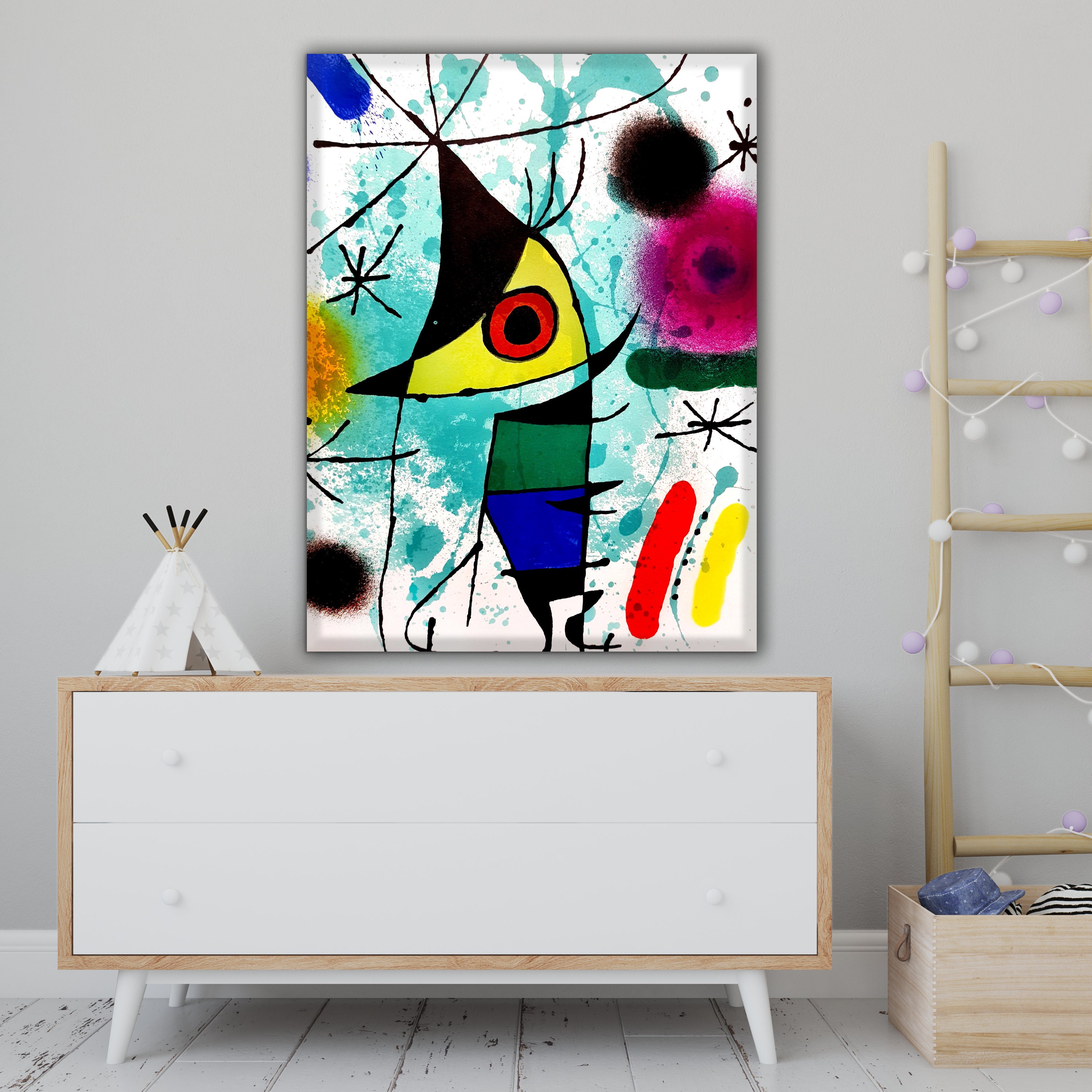 Joan Miro 'singing Fish' Art Print: Modern Abstract Wall Decors - Etsy