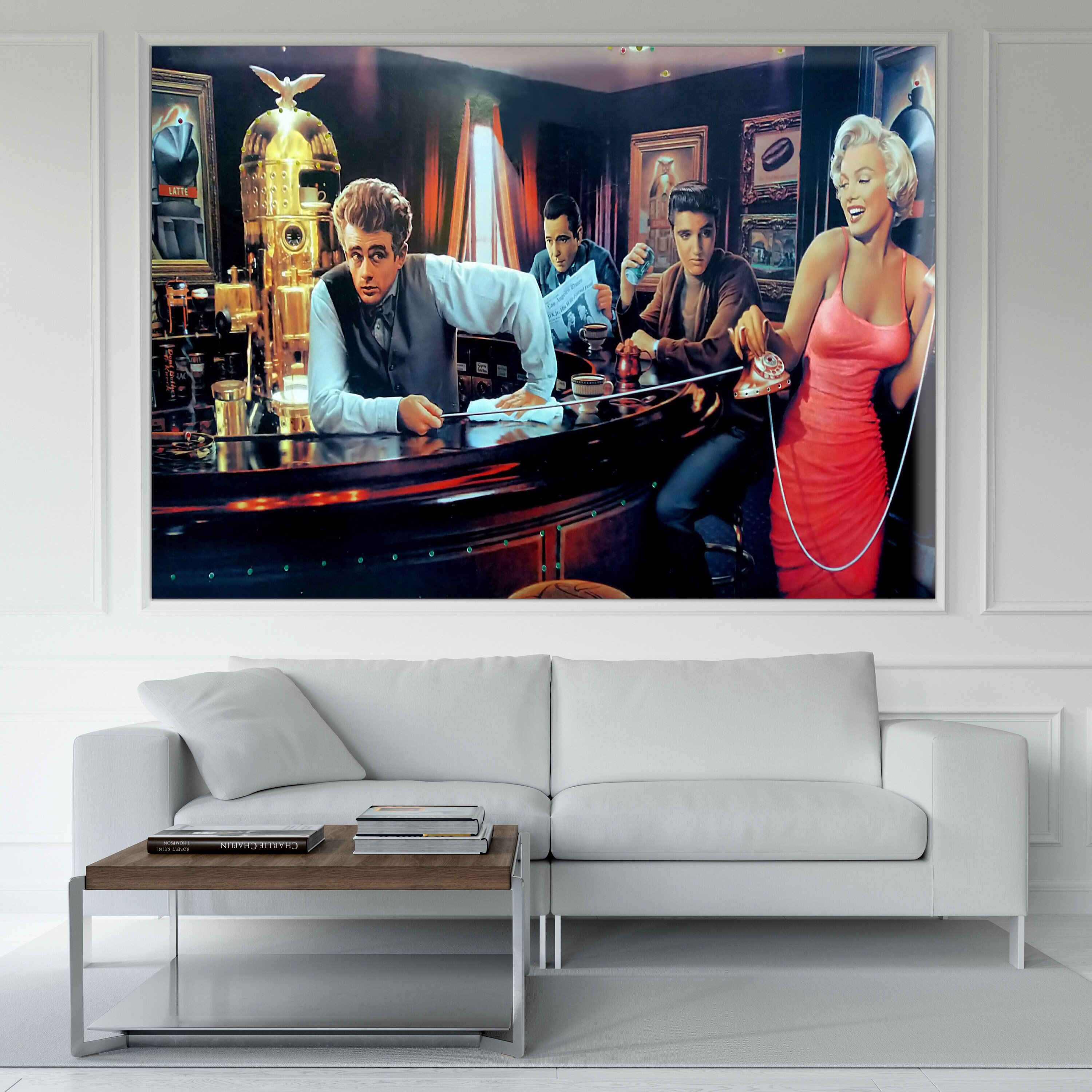 Marilyn, Elvis, James Dean Canvas Art Print: Cinema Legends Wall
