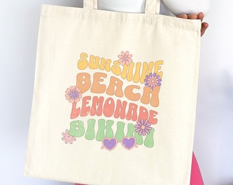 Sunshine Lemonade Canvas Tote Bag Weekender Bag Beach Bag