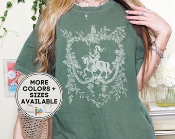 Floral Knightcore T-Shirt, Vintage Goth Medieval Shirt