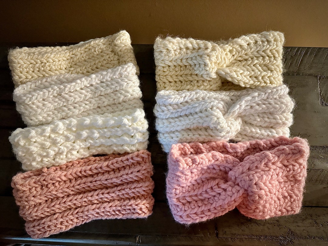 Homemade Crocheted Head Bands Earmuffs Warm Headwear Womens