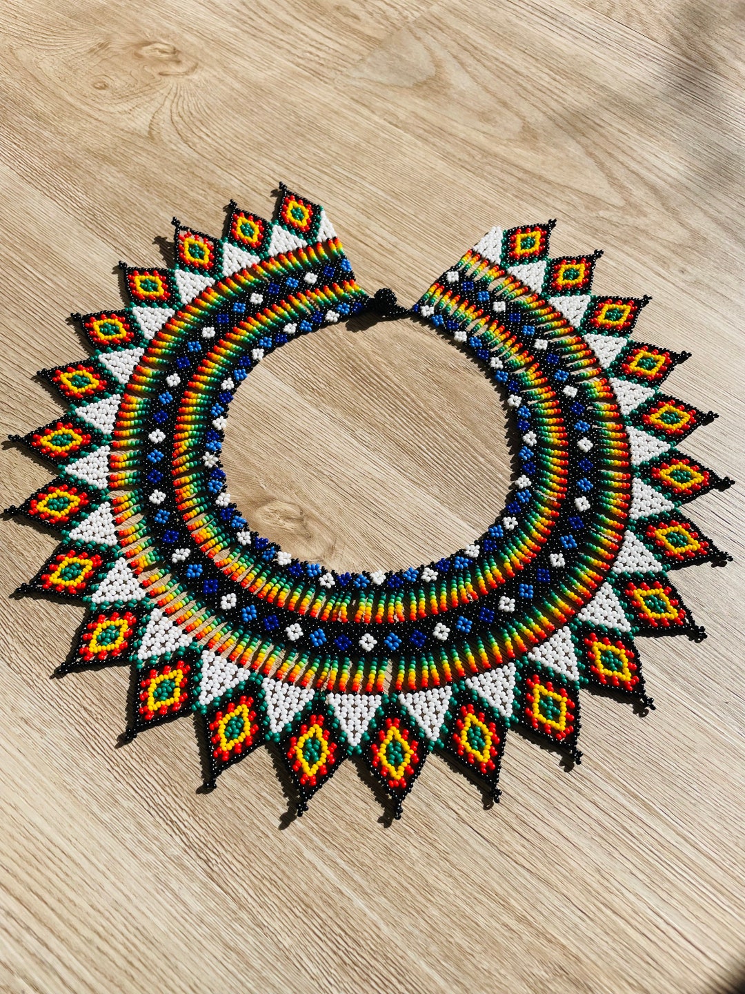 beaded tie necklace