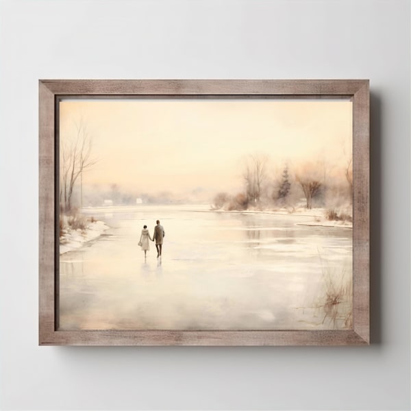 Romantic Painting Art Winter Painting Art Vintage Style Art Antique Style Art Printable Art DIGITAL DOWNLOAD