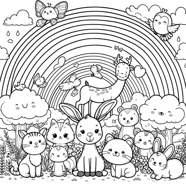 Childrens Animals Coloring Book - Etsy
