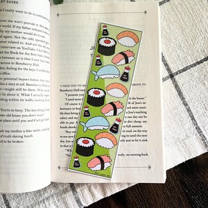 Sushi Roll Laminated Bookmark Double Sided | Book Lovers | Bookish Gift | Bookworm Gift Idea | Page Holder | Reading Accessories | Book Nerd