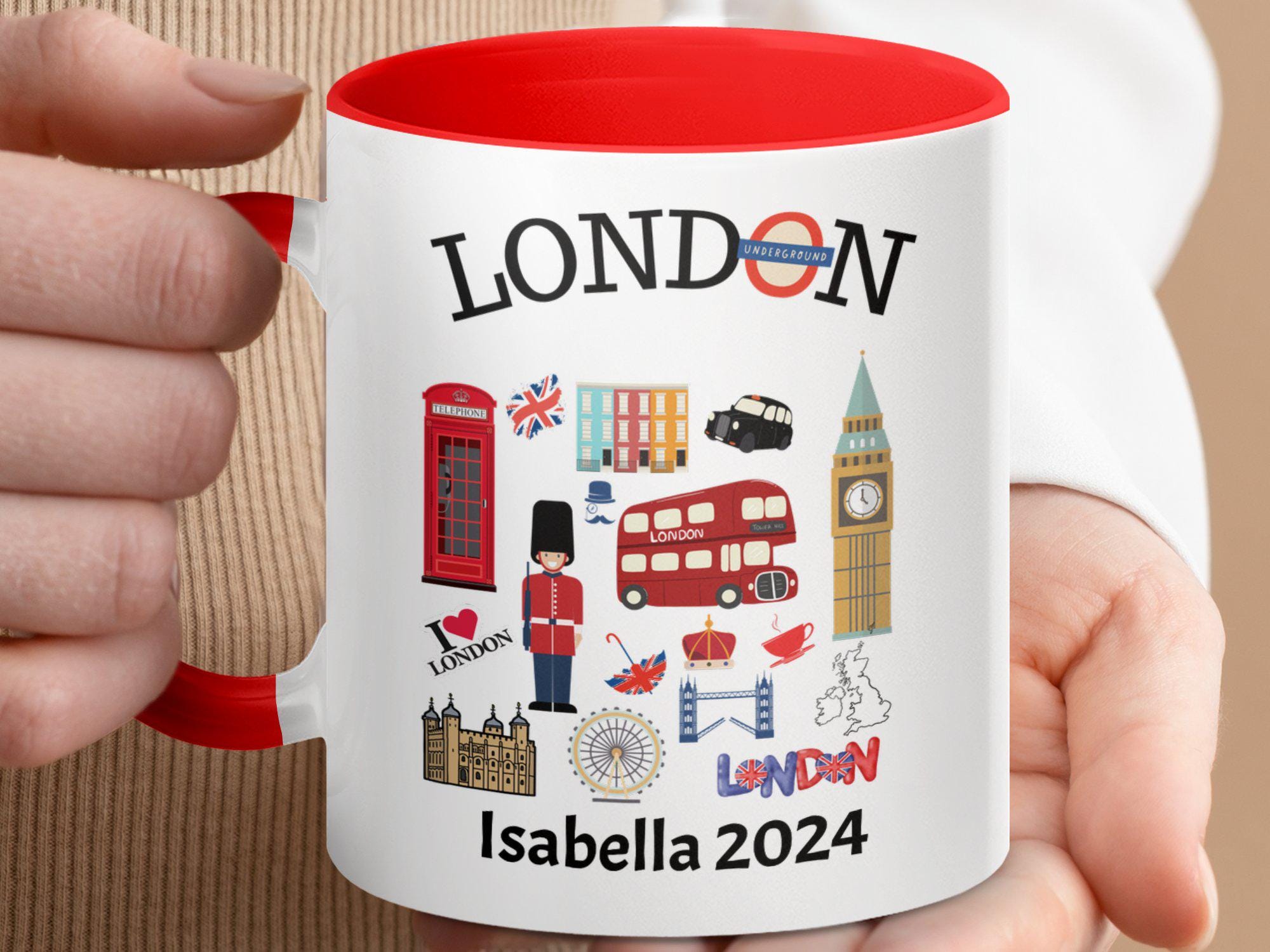 Tazza Personalizzata Con Staminali - Rugby Club Londra Welsh, Dragons Exiles, Qualsiasi Nome E Messaggio, Rossa - 4