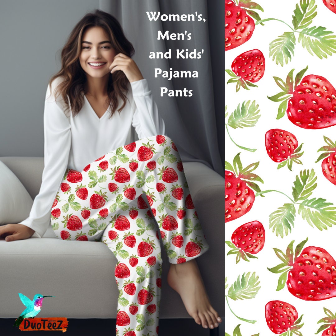 Strawberry Pajamas Etsy UK