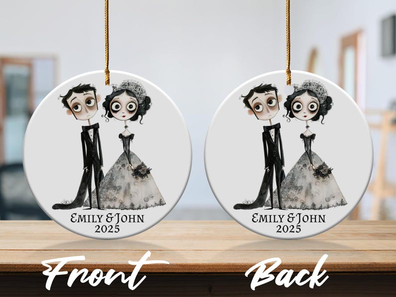 Custom Corpse Bride Ornament, Personalized Wedding Ornament, Gothic ...