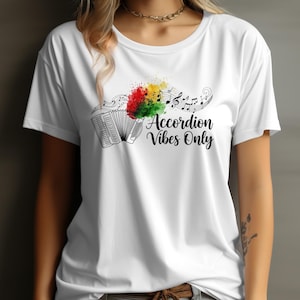 Akkordeon Vibes T-Shirt, Musikliebhaber Geschenk, Musikinstrument T-Shirt, Akkordeon Spieler Shirt, Akkordeon Grafik T-Shirt, lustiges Akkordeon Design