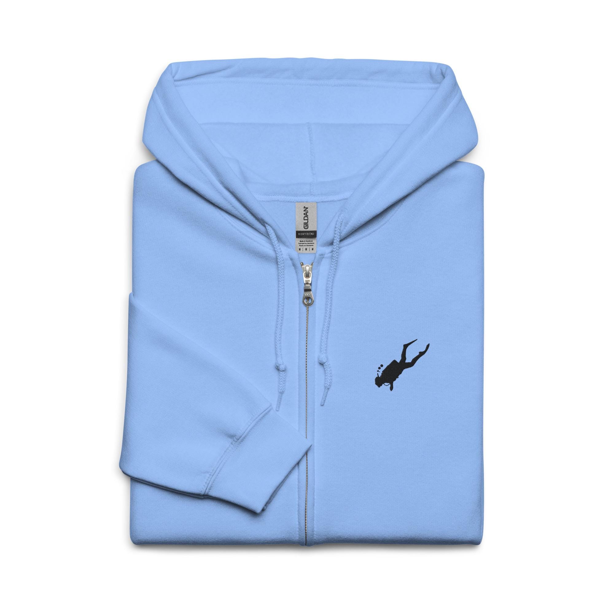 Scuba Diving Hoodie Embroidered Zip up Sweatshirt Diver Gift PADI