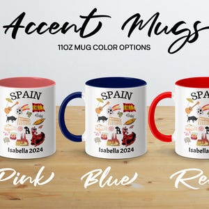 Taza de viaje personalizada de España con nombre y año, regalo de recuerdo español personalizado, taza de recuerdo única de España image 4