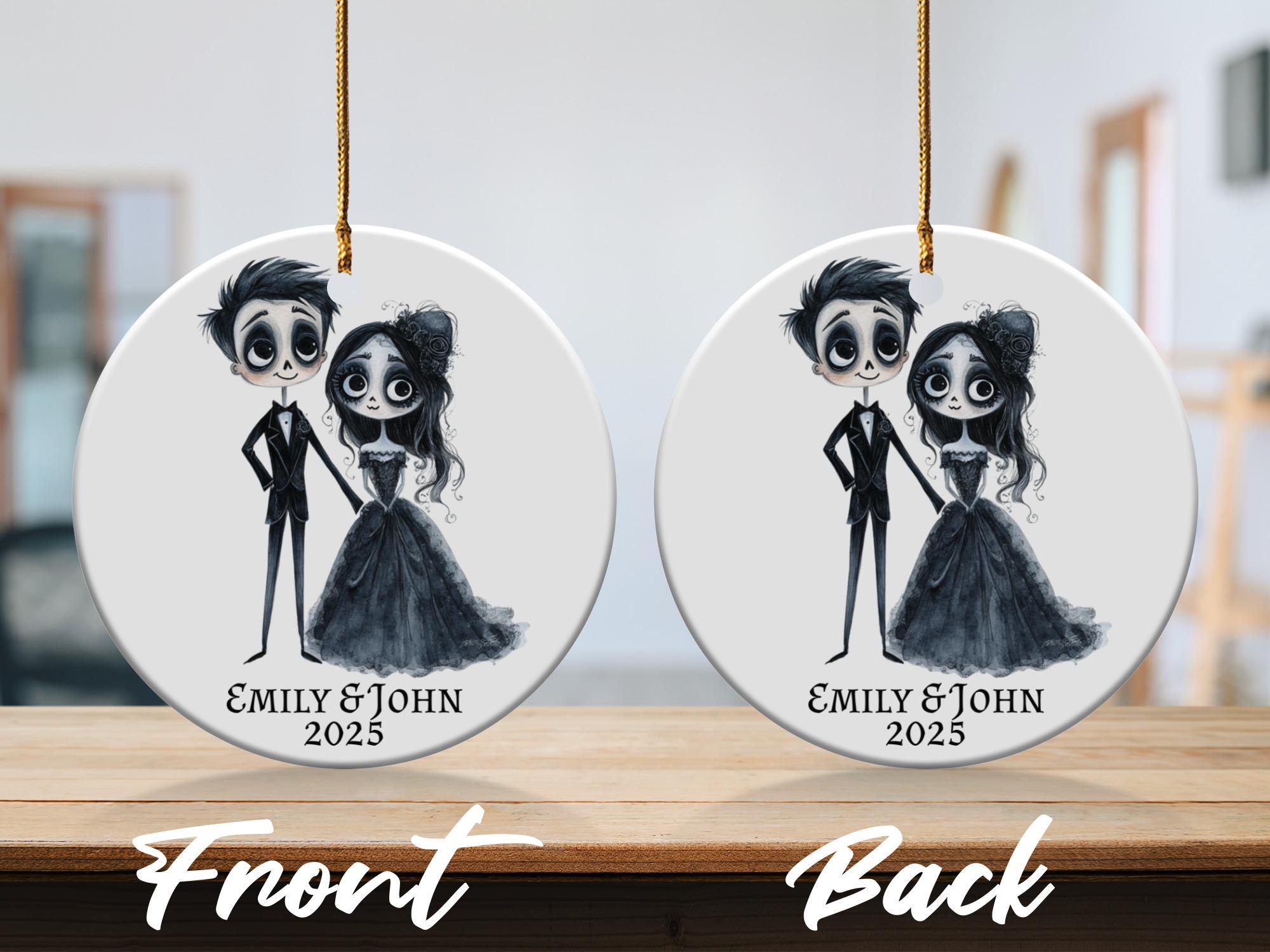 Custom Corpse Bride Ornament, Personalized Wedding Gift, Gothic Couple ...