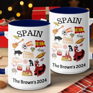 Taza de viaje personalizada de España con nombre y año, regalo de recuerdo español personalizado, taza de recuerdo única de España image 8