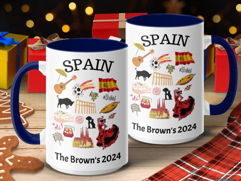 Taza de viaje personalizada de España con nombre y año, regalo de recuerdo español personalizado, taza de recuerdo única de España image 8