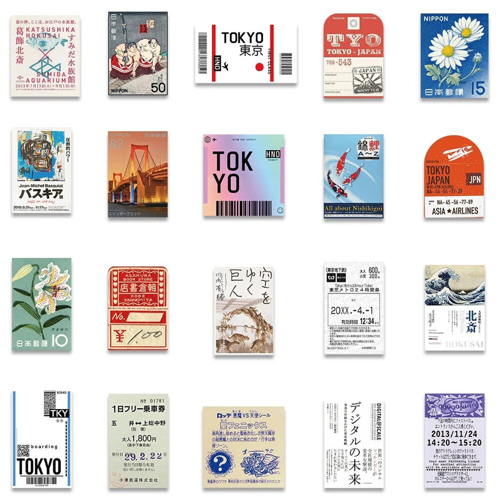 Japanese Stickers, 60 Japanese Sticker, Water Bottle Sticker Pack ...