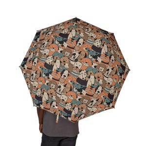 Cute Dog Foldable Umbrella | Pet Lover Gift | Travel Companion | Rainy Day Essentials | Funny Dogs Outdoor, Dog Mom Gift for Dog Lover