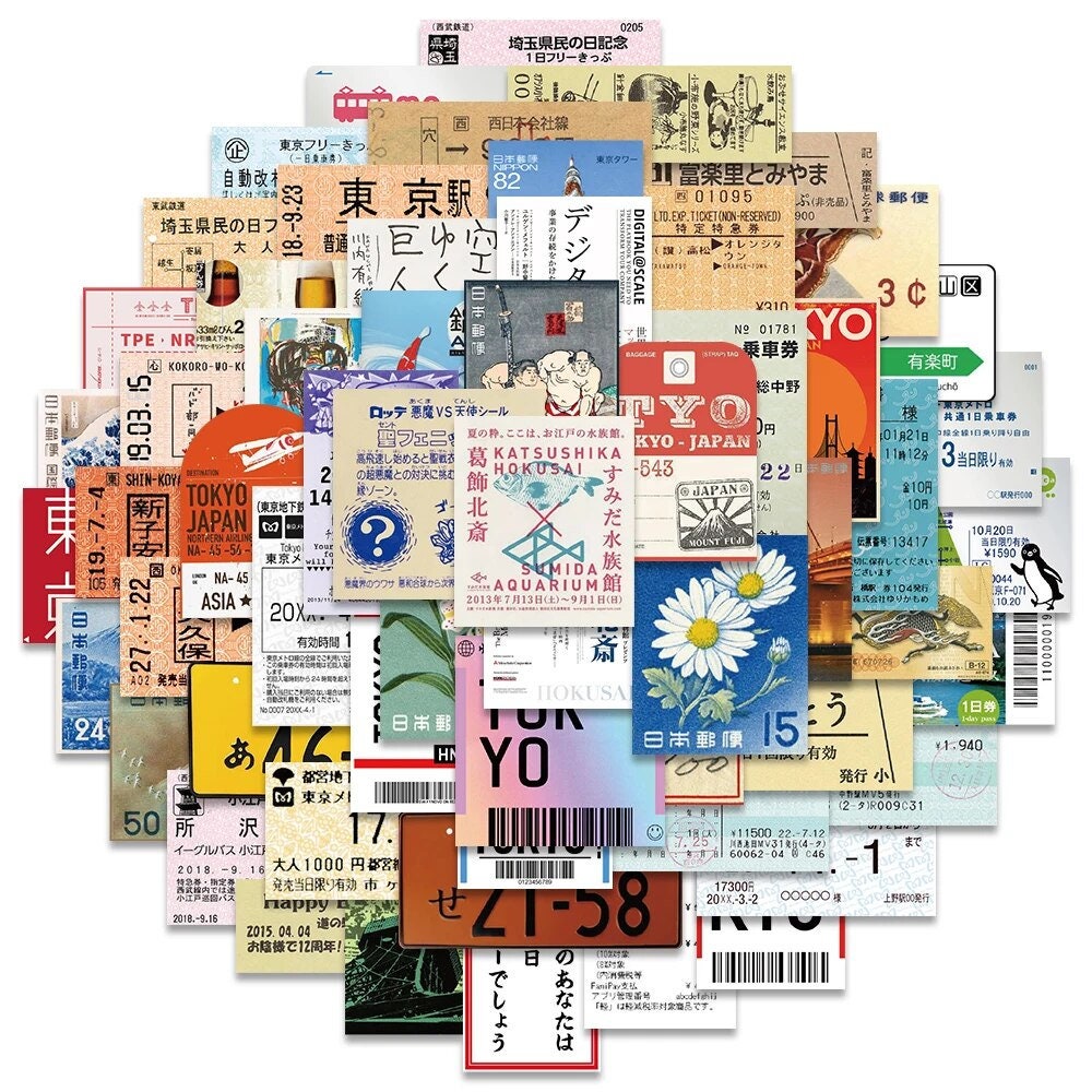 Japanese Stickers, 60 Japanese Sticker, Water Bottle Sticker Pack ...