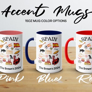Taza de viaje personalizada de España con nombre y año, regalo de recuerdo español personalizado, taza de recuerdo única de España image 7