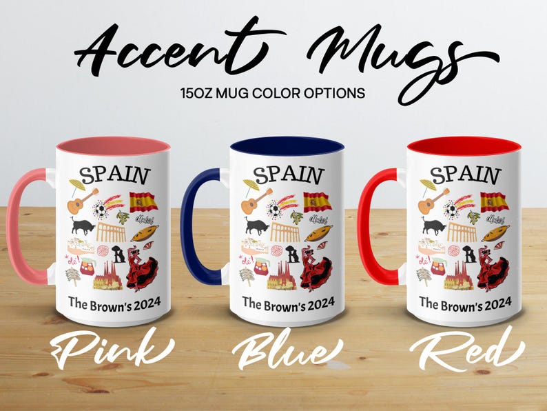 Taza de viaje personalizada de España con nombre y año, regalo de recuerdo español personalizado, taza de recuerdo única de España image 7