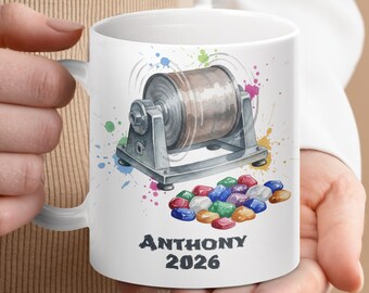 Taza personalizada para pulido de rocas, vaso personalizado para regalo de rockhound, taza para pulido de rocas, taza con nombre y año