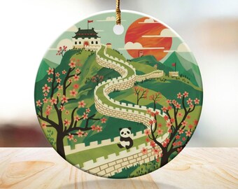 万里の長城飾り、パンダ飾り、中国飾り、旅行ギフト、お土産飾り