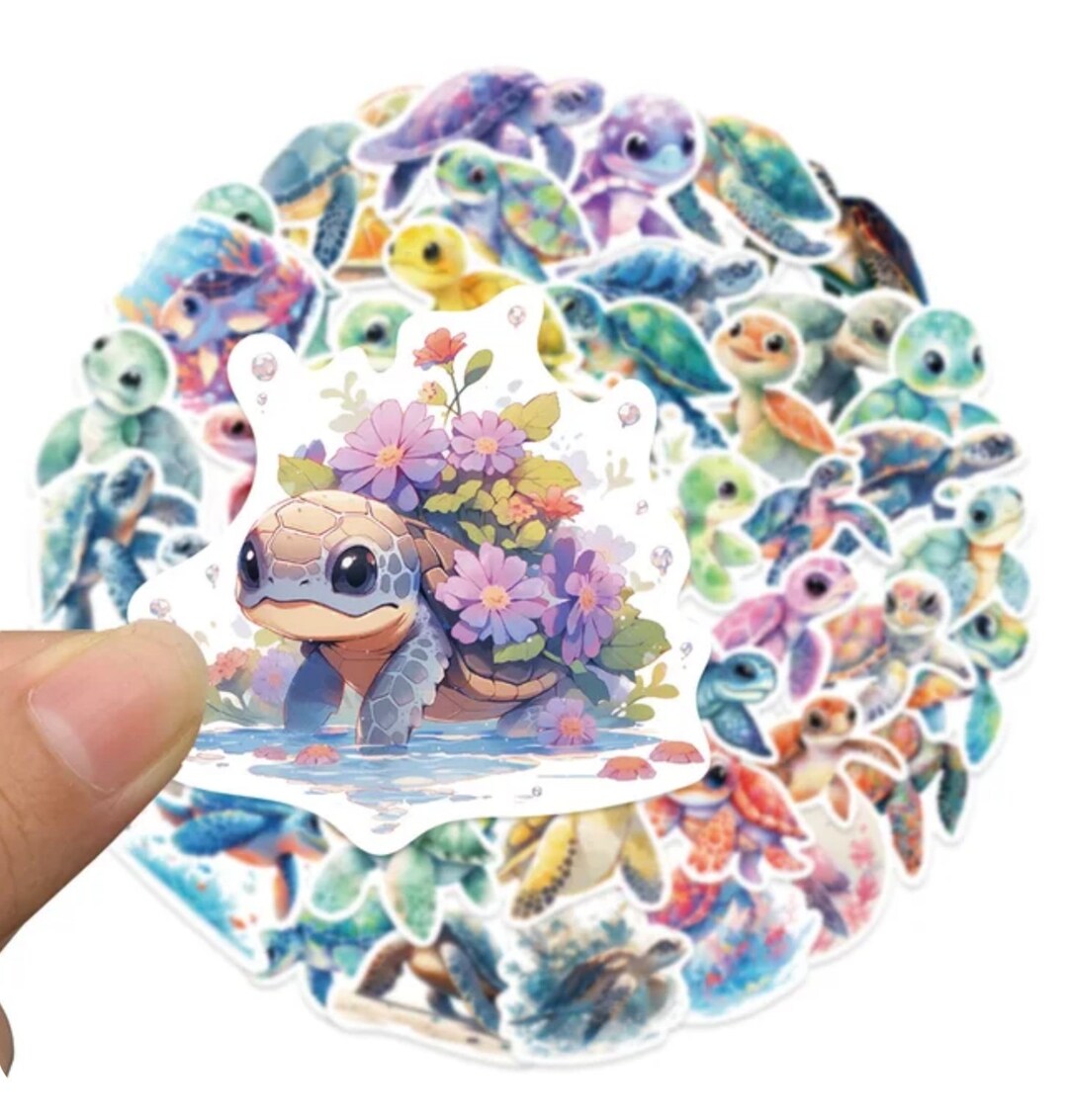 Sea Turtle Stickers Pack 50 Pcs | Waterproof Cartoon Graffiti Decals ...