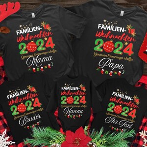 Passende Weihnachten 2024 Familien T-Shirts Lustige Weihnachtsshirt für Familienfeiern, Weihnachtsgeschenk für Familie auf Deutsch in German