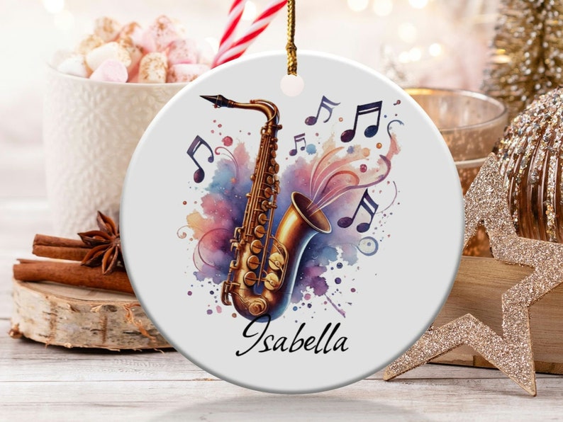 Custom Saxophone Music Ornament, Jazz Musician Gift Decor, Musical