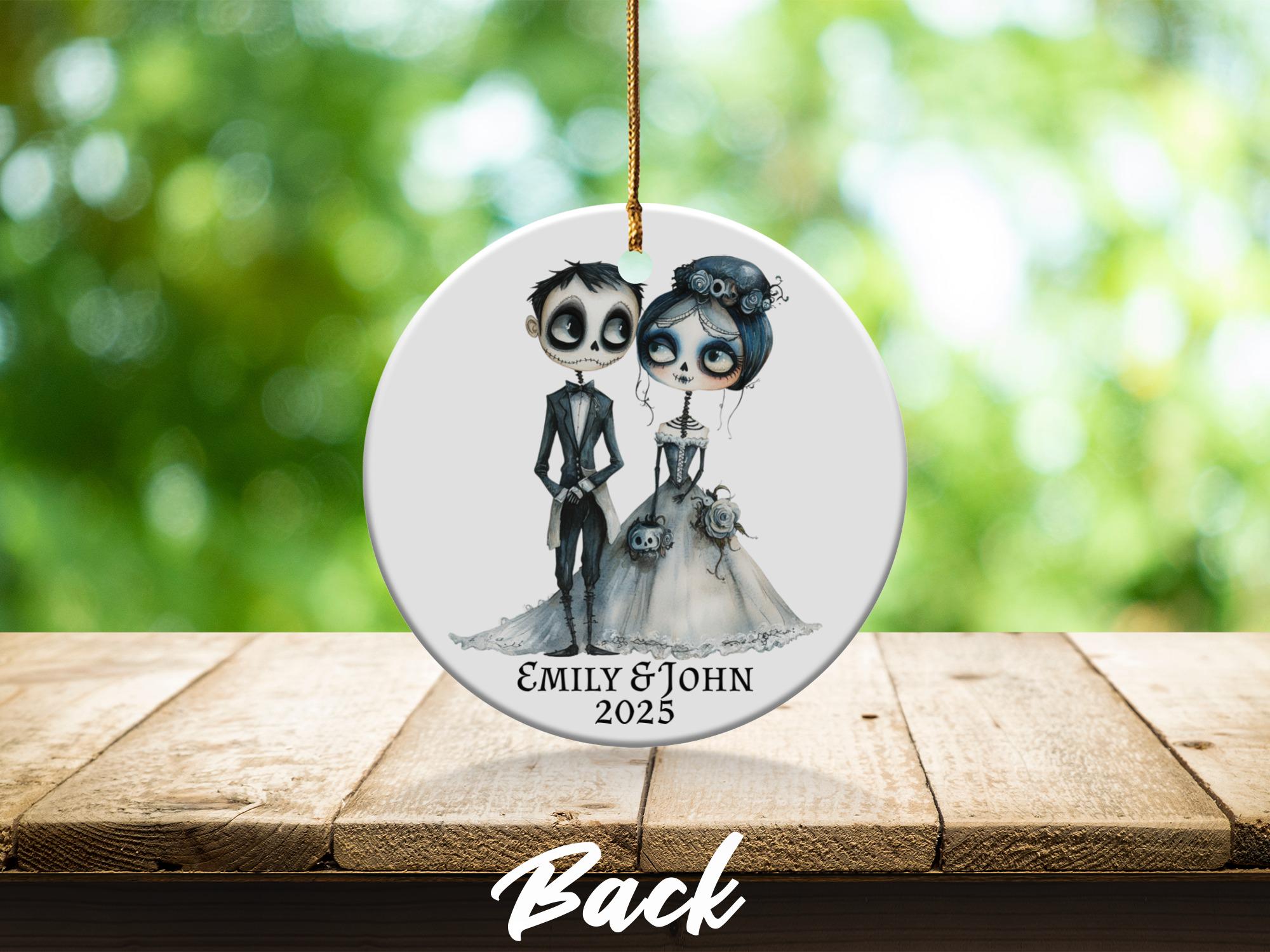 Personalized Corpse Bride Wedding Ornament, Custom Couple Name Year ...