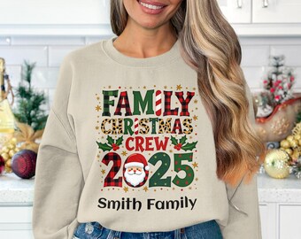 Family Christmas Crew 2025 T-Shirt, Sweatshirt, Hoodie, Custom Holiday Shirts, Matching Christmas Outfit, Group Xmas Gifts