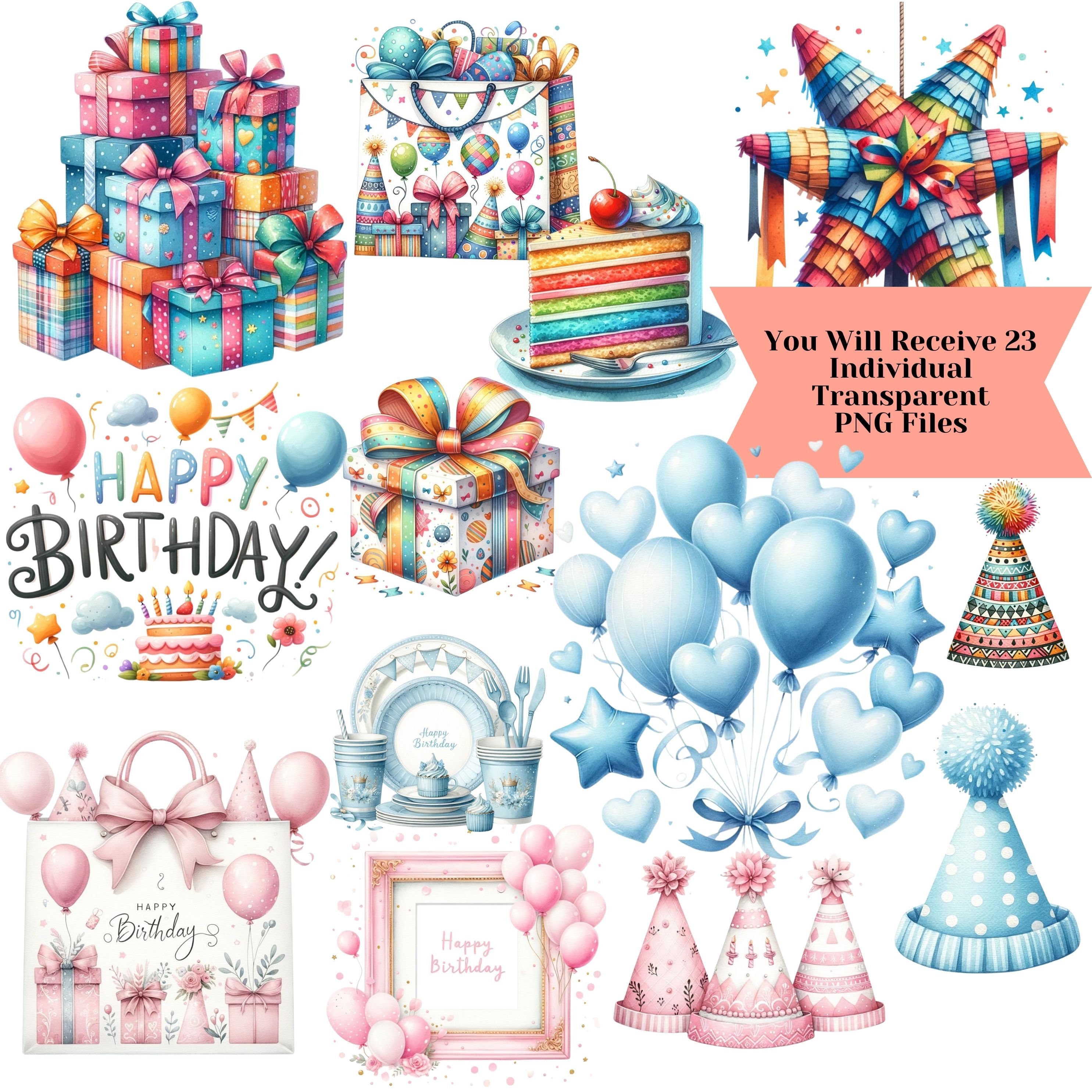 5th Birthday PNG Bundle, Fifth Birthday Girl and Boy Clipart, Birthday ...