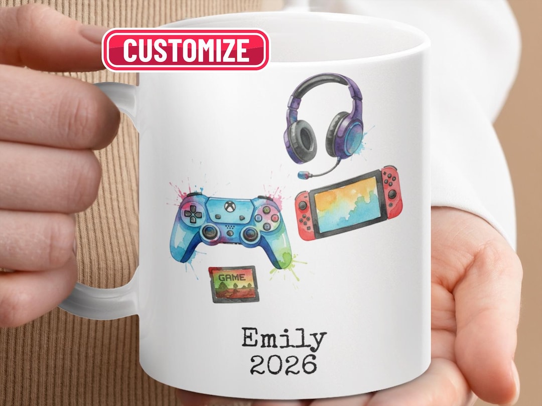 Personalized Gamer Mug, Custom Name and Year, Gaming Gift, Gaming ...