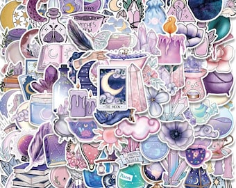 Witch Stickers Pack, Gothic Stickers, 100 Pieces Esoteric Stickers, Tarot Stickers, Moon Astrology Decals for Laptops, Scrapbooks, Phones