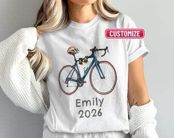 Custom Cycling Gift, Personalized Bicycle T-Shirt, Long Sleeve T-Shirt, Sweatshirt, Hoodie, Name and Year, For Cyclists, Teams, Clubs, Group