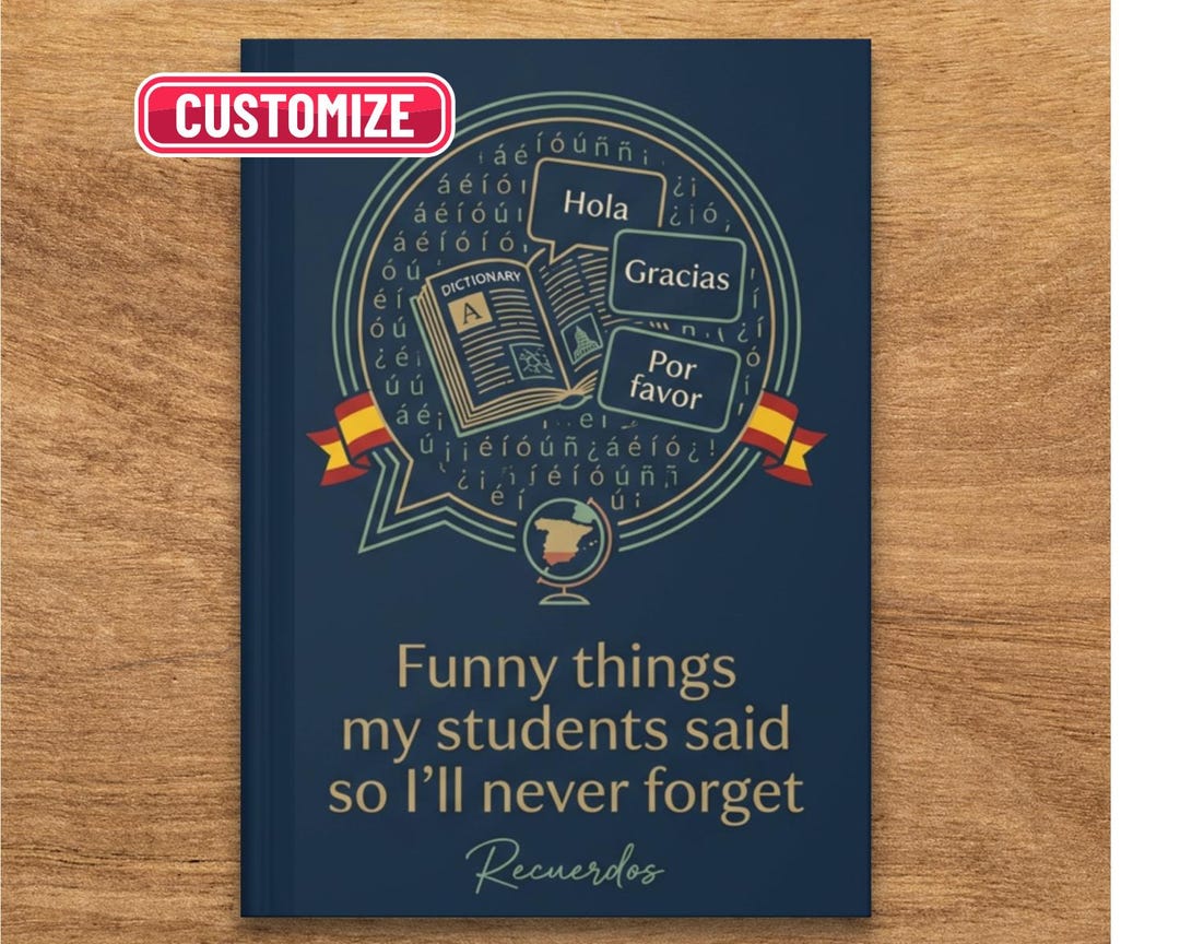 Personalized Spanish Teacher Journal Notebook, Custom Name, Grade, Year ...