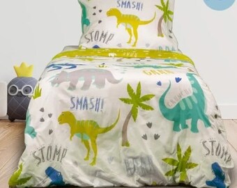 Decoware toddler duvet cover Dino's Roarsome - cotton - 120x150 + 40x60 cm