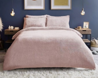 Decoware teddy fleece duvet cover - light pink