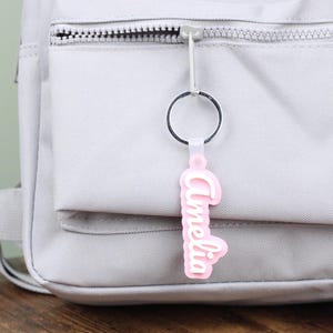 Personalized Name Bag Tag, Backpack Keychain, Back to school gift, Custom 3D Keyring, School Accessory, Charm, Backpack Accessory