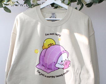 Bluza z leniwym misiem z kocem, bluza z misiem, sweter z misiem, słodki sweter, słodka bluza, bluza z nadrukiem, bluza kawaii