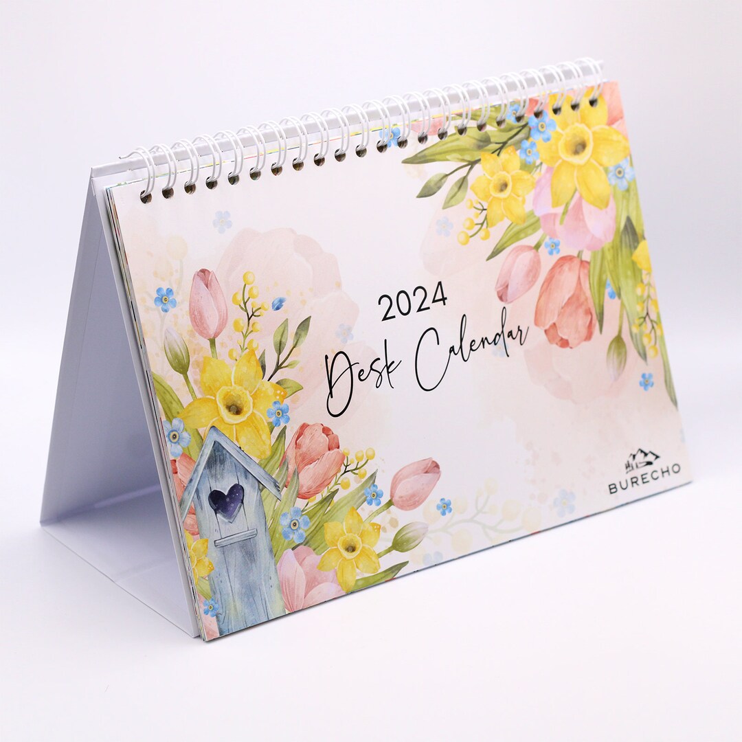 2024 Desk Calendar, Mini Desktop Calendar, UK Calendar, Planner, A5 ...