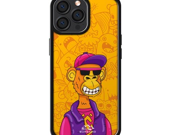 Custodia per iPhone a forma di scimmia - Custodia in gomma resistente per telefono, custodia carina per telefono