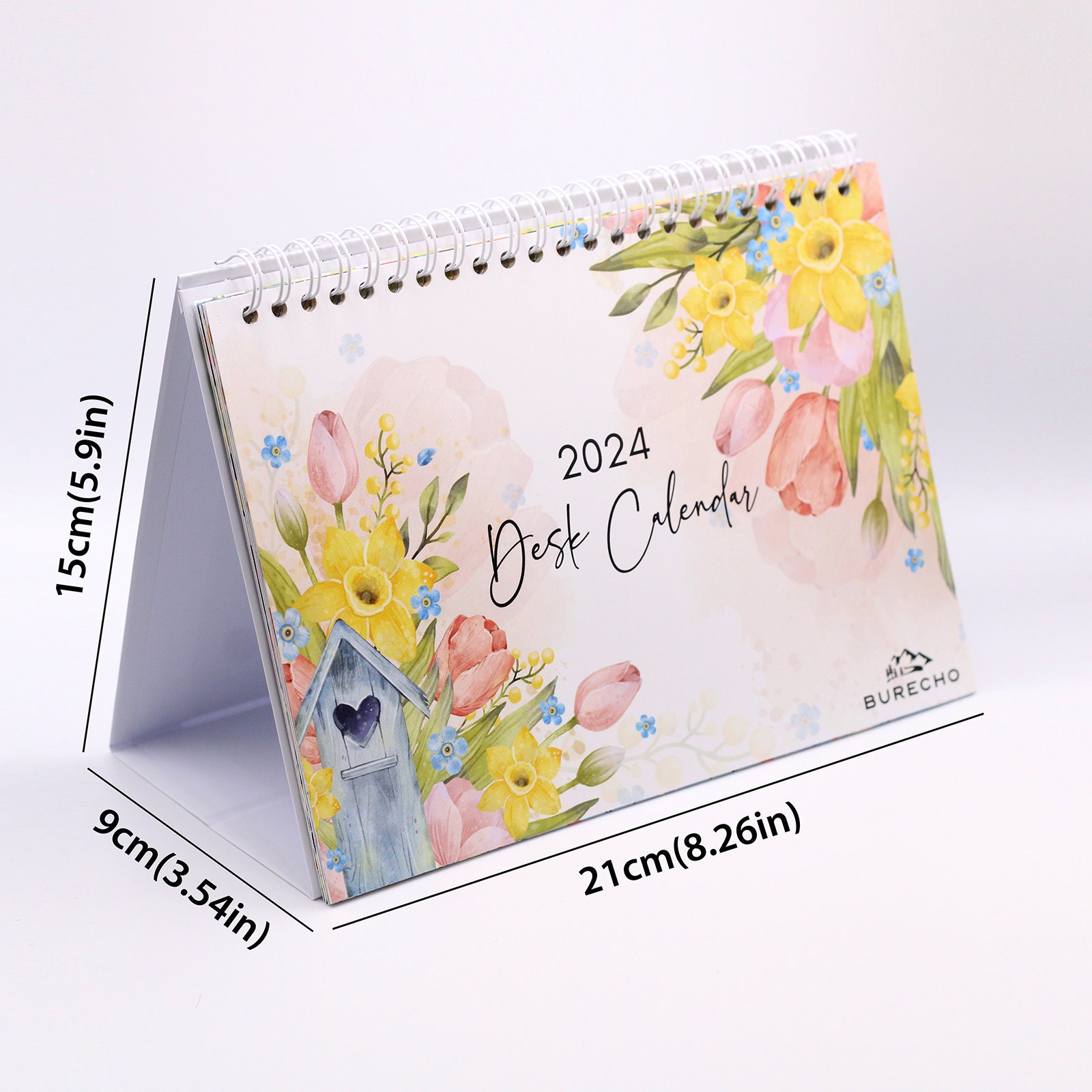 2024 Desk Calendar, Mini Desktop Calendar, UK Calendar, Planner, A5 ...