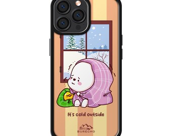 Etui na telefon z misiem, słodkie etui na telefon, etui na telefon Kawaii, etui na iPhone'a, etui na telefon ze śniegiem, etui na telefon Samsung, słodki niedźwiedź śnieżny, akcesoria techniczne