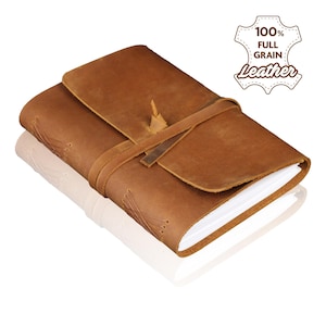 Leather Journal Writing Notebook, A5 Handstitched Journal, Leather Wrap Closure, Handcrafted Leather Notebook, Vintage Notebook & Sketchbook